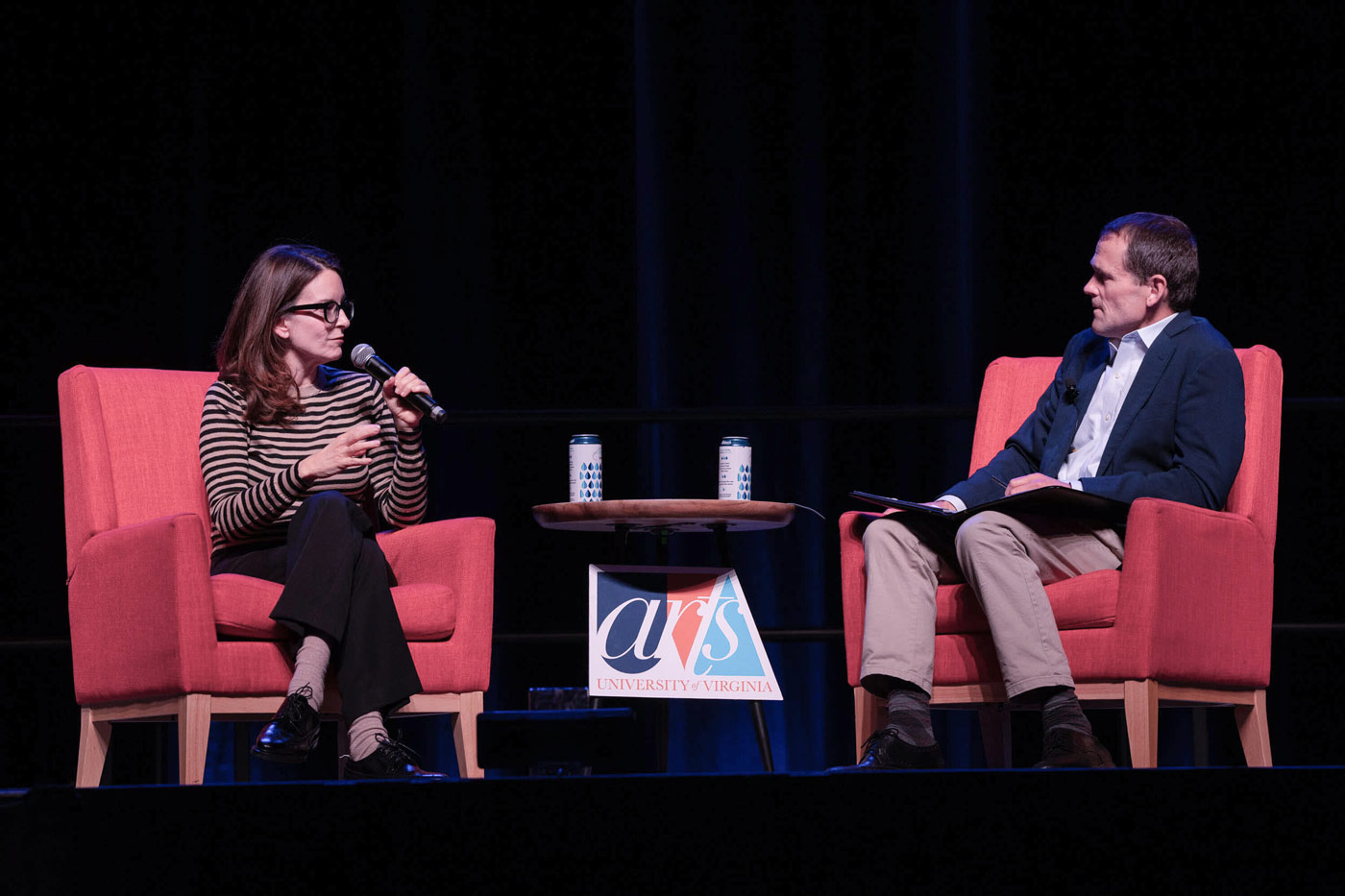 Tiny Fey and University of Virginia President Jim Ryan - IMAG, LED Walls